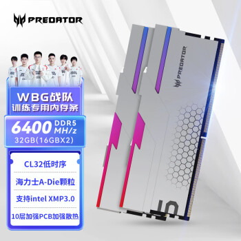 PREDATOR 宏碁掠夺者 32G(16G×2)套装 DDR5 6400频率