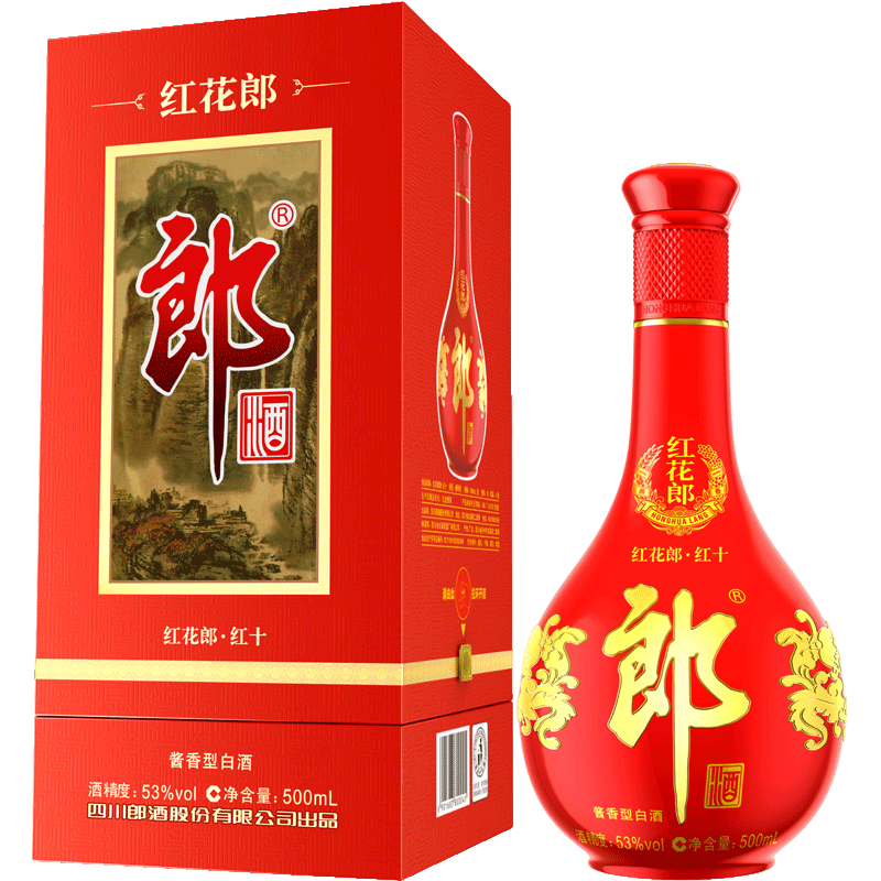 郎酒 红花郎十 酱香53度 500mL*1瓶 280.00元