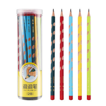 BAOKE 宝克 PL1700 洞洞铅笔2B三角杆铅笔 学生练字笔 30支/桶