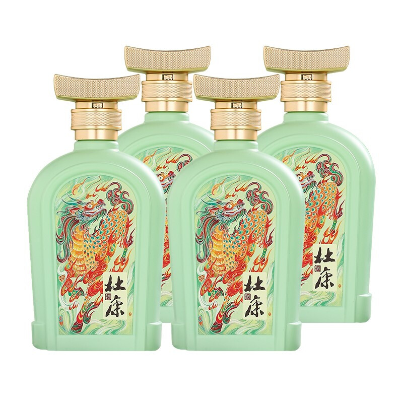 杜康 白酒麒麟献福500ml*4瓶 52度浓香型酒 纯粮酒水 送礼宴请 52度 500mL 4瓶 整箱装 199元