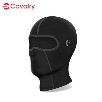 CAVALRY 骑兵连 户外防晒面罩自行车摩托车内衬头套冰丝围脖骑行装备 短款黑色