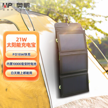 ap SP-002 太阳能移动电源 黑色 10000mAh Type-C 21W