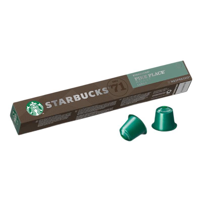 STARBUCKS 星巴克 Nespresso浓遇胶囊咖啡10粒中度烘焙派克市场新老包装随机发货 47.6元
