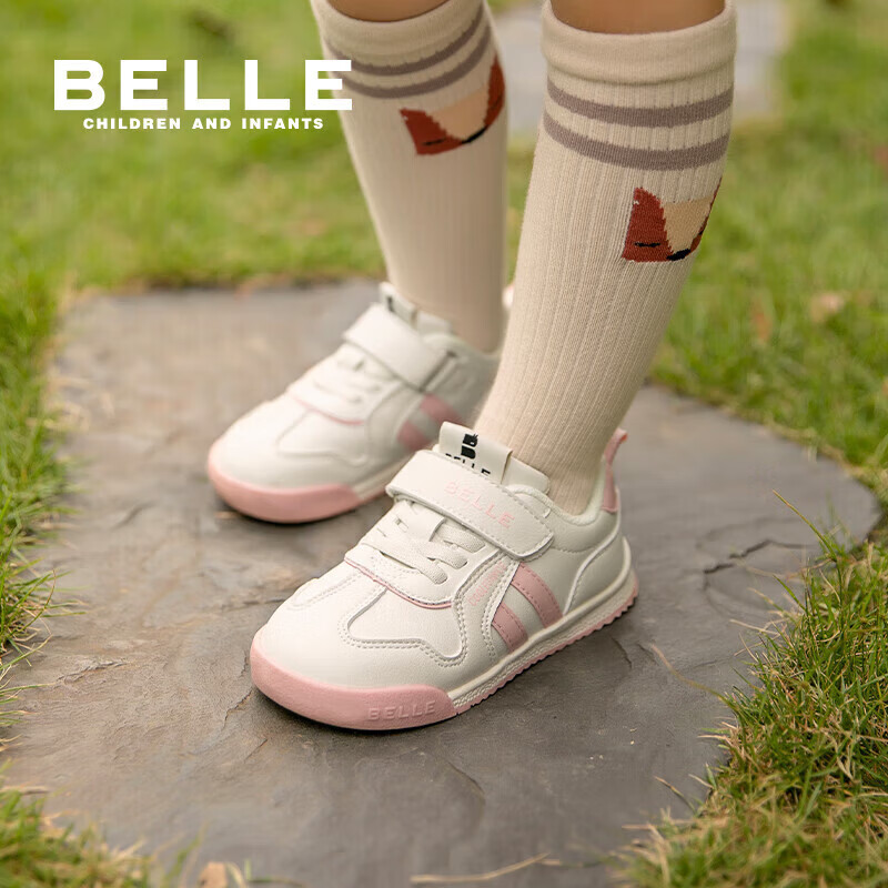 BeLLE 百丽 童鞋春24年儿童运动鞋男女时尚休闲鞋宝宝软底板鞋 粉色30码 164元