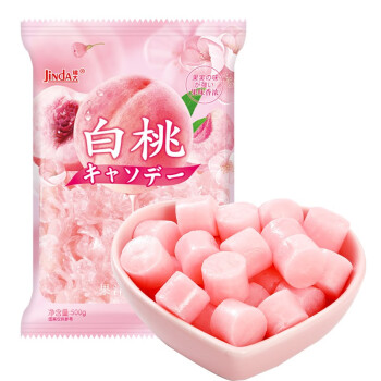 Jinda 锦大 白桃果汁水果味硬糖 婚庆招待喜糖 礼物500g