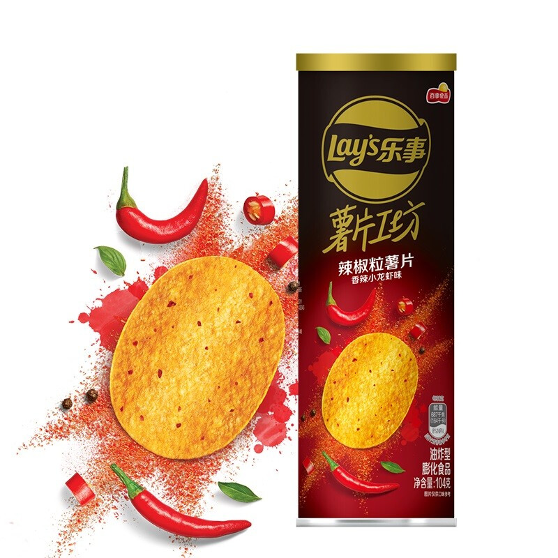 Lay's 乐事 薯片工坊 辣椒粒薯片 香辣小龙虾味 104g 4.12元（需买7件，需用券）