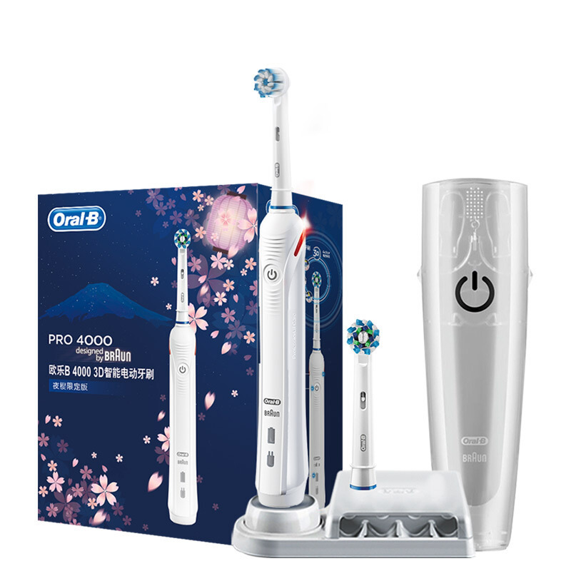 Oral-B 欧乐-B 欧乐B成人电动牙刷P4000深度清洁牙龈按摩3D声波P系列圆头送男友送女友情侣礼赠生日礼物 券后235.1元