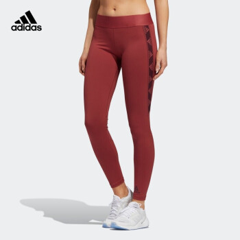 adidas 阿迪达斯 官网女装运动紧身裤GC8178 A/XS 汉玉白/亮粉红荧光/酱紫