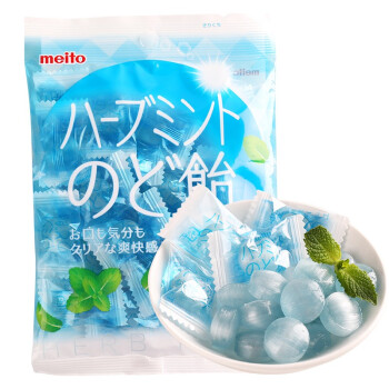 meito 清凉薄荷味润喉糖75g 日本进口名糖休闲零食喜糖