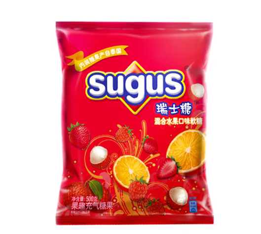 sugus 瑞士糖 士糖混合水果500g*2袋 临期 38.5元
