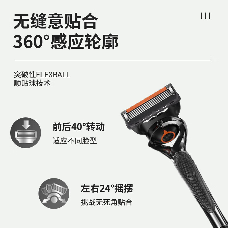 Gillette 吉列 锋隐致顺剃须刀 5层刀片 1刀架1刀头 46.55元