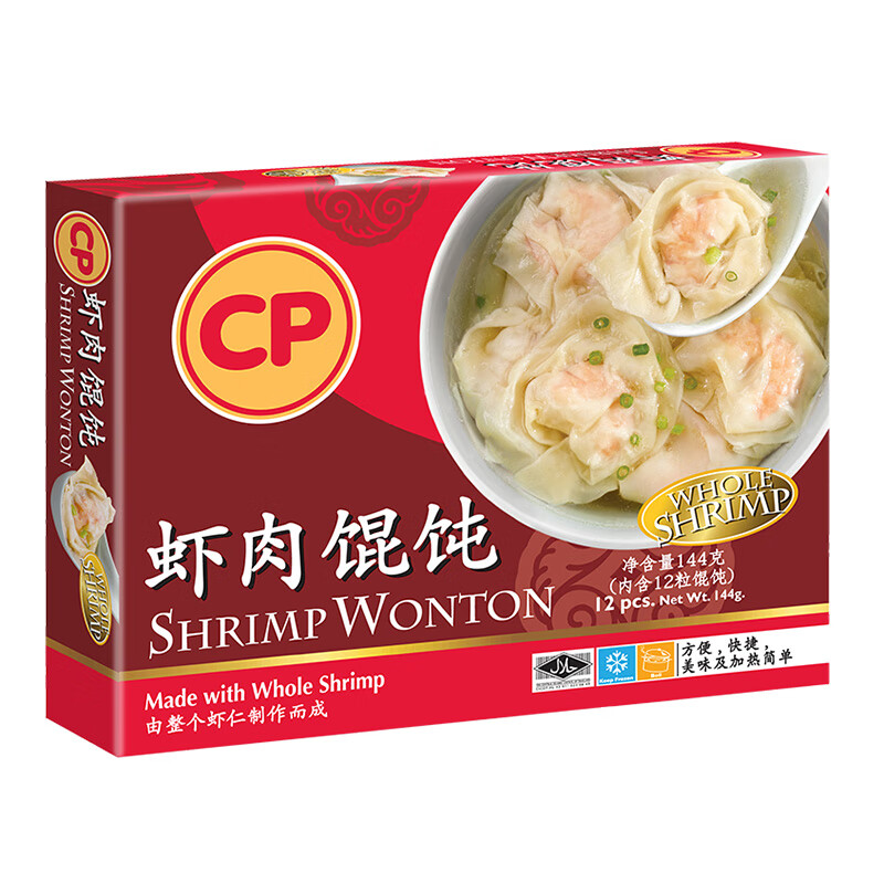 CP 正大食品 虾肉馄饨 144g 19.9元（39.8元/2件）