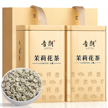 YIN LANG 音朗 茶叶 茉莉花茶曲螺 2023新茶特级十窨臻品玉螺浓香年货礼盒300g