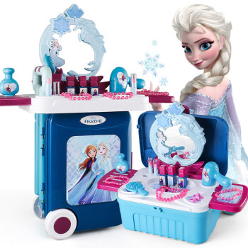 Disney 迪士尼 女孩玩具儿童过家家装扮 角色扮演冰雪奇缘二3合1化妆旅行箱玩具