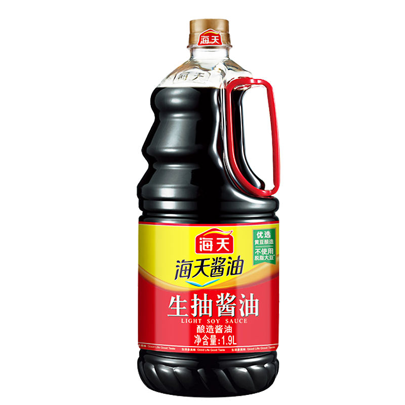 PLUS会员：海天 生抽酱油 1.9L *5件 50.37元+运费（双重优惠，合10.07元/件）