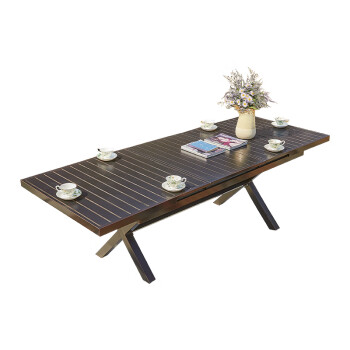 ZIYE 紫叶 铸铝圆桌户外长桌休闲庭院花园餐桌单桌家用露天烧烤桌子