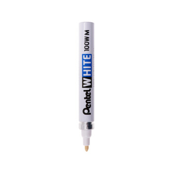 Pentel 派通 油漆笔3.9mm粗字圆头 汽车补漆划痕修复 油性记号笔 X100W-M 白色