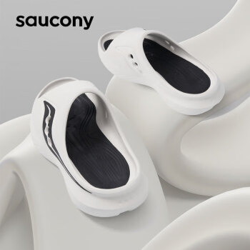 saucony 索康尼 摇篮男女时尚一脚蹬拖鞋缓震舒适休闲鞋CRADLE白黑39