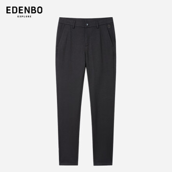 Edenbo 爱登堡 直筒秋冬针织休闲裤长裤男裤黑色175/84A