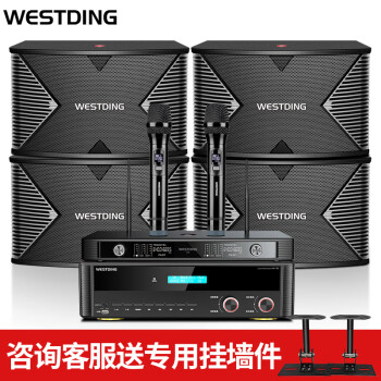 WESTDING 威斯汀 家庭ktv音响会议音响双用套装培训教室舞蹈室背景音乐系统壁挂音箱117升级版一拖四+800功放