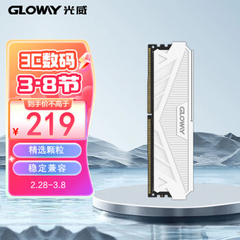 GW 光威 GLOWAY 光威 天策系列 DDR4 3200MHz 台式机内存 马甲条 皓月白 16GB