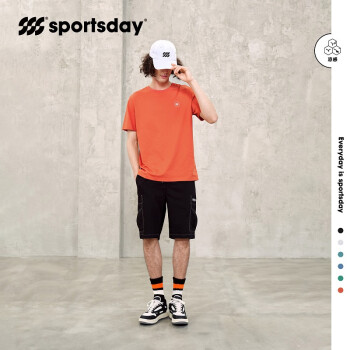 SPORTSDAY 海澜之家SPORTSDAY短袖T恤男23年圆领印花短袖男夏HNTBW2Y068A浅橙cz品牌仓 170/88A