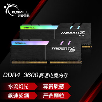 G.SKILL 芝奇 32GB(16G×2)套装 DDR4 3600频率 台式机内存条-幻光戟RGB灯条