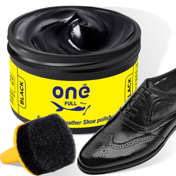 ONEFULL 鞋油擦鞋黑色真皮保养油无色通用皮鞋皮革护理保养油黑色50ml