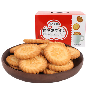 三牛 上海万年青饼干 经典香葱味酥性饼干  大箱独立礼盒装 800g/箱