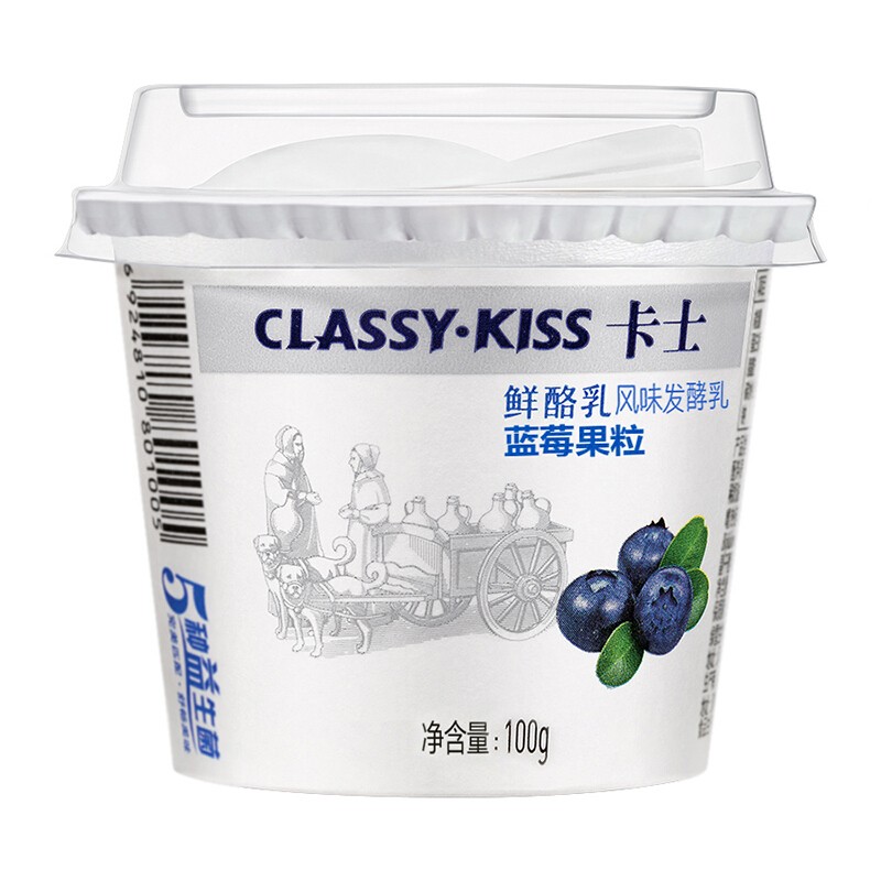 卡士 CLASSY.KISS 蓝莓果粒鲜酪乳 100g*6杯 低温酸奶风味发酵乳 17.34元（需买4件，需用券）