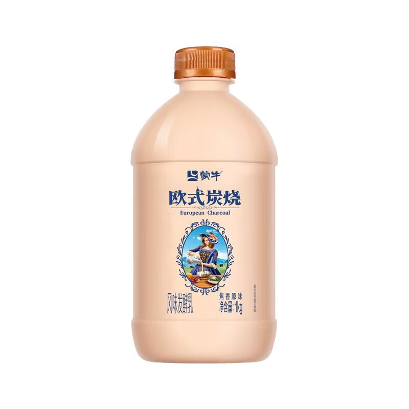 蒙牛 歐式炭燒酸奶 1kg*2桶 19.9元包郵（plus會(huì)員19.7元）