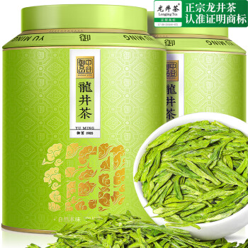 中谷御品 茶叶 龙井茶绿茶 新茶特级明前头采嫩芽豆香浓香臻品茶叶礼盒300g