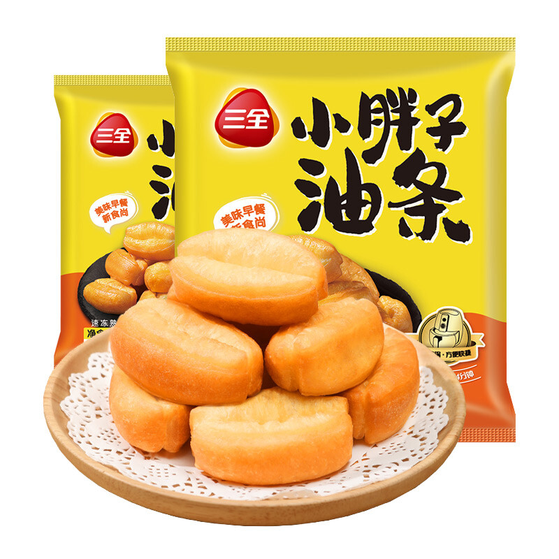 三全 空氣炸鍋油條400g*2共800g約40只學(xué)生家庭裝半成品早餐油條 券后21.13元