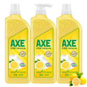 AXE 斧头 牌（AXE）柠檬护肤洗洁精1.18kg*3瓶维E呵护不伤手 新老包装随机发