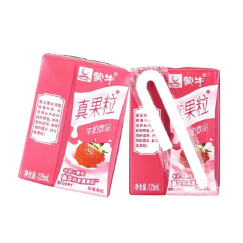 MENGNIU 蒙牛 mini小真果粒草莓味牛奶饮品饮料 散装125ml*6盒