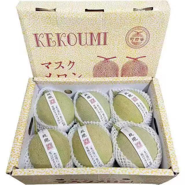 日本静冈品种 网纹蜜瓜 9斤装 大果3-5个 券后32元