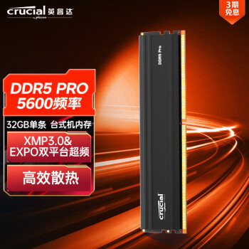Crucial 英睿达 美光 32GB DDR5 5600频率 台式机内存条