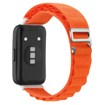 Biaze 毕亚兹 华为手环8表带 8代NFC版可替换尼龙高山回环挂扣手环腕带 个性透气防水耐脏智能运动手环带 橙色-BD55