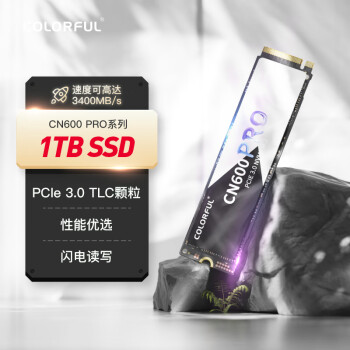 COLORFUL 七彩虹 1TB SSD固态硬盘 M.2接口(NVMe协议) CN600 PRO系列PCIe 3.0 x4 可高达3400MB/s