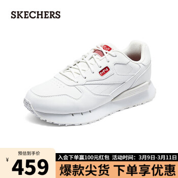 SKECHERS 斯凱奇 復(fù)古時尚男子慢跑鞋210781 白色/WHT 43