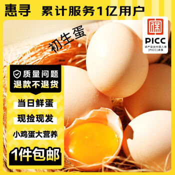 惠寻京东自有品牌初生土鸡蛋30枚健康散养1200g南昌产地直供现捡现发