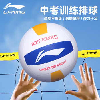 LI-NING 李宁 排球5号成人学生中考专用比赛训练软式排球耐磨耐打LVQK745-5