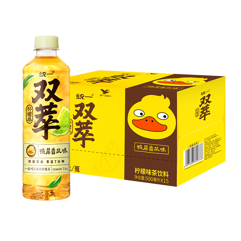 统一双萃 柠檬茶 500ml*15瓶 整箱装 60.12元（30.06元/件）