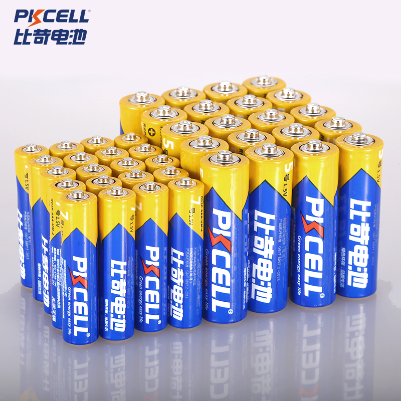 PKCELL 比苛 碳性电池组合装（5号20粒+7号20粒） 券后11.9元