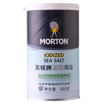 MODUN 莫顿 MORTON） 加碘海盐 400g