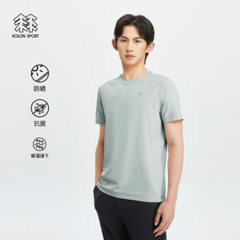 KOLON SPORT 可隆SECO速干抗菌圆领防晒短袖T恤 泥灰MD 170/M