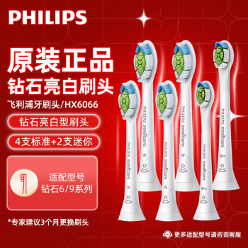 PHILIPS 飞利浦 HX6066/69 电动牙刷刷头 白色 6只装