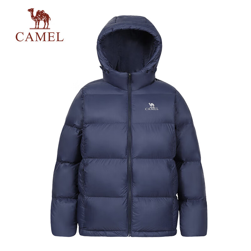 CAMEL 骆驼 户外羽绒服防寒连帽保暖情侣款羽绒时尚外套 A1W2PN121C 379元