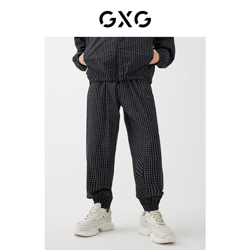 GXG 男装2022年春商场同款长裤 黑白格 180/XL 券后69.5元