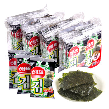 HAIPAI 海牌 菁品 韩国进口 原味海苔2g*32包 寿司即食紫菜64g四大袋 儿童零食礼物